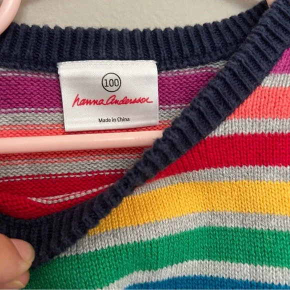 Hanna Andersson Knit Striped Rainbow Sweater - Picture 5 of 7